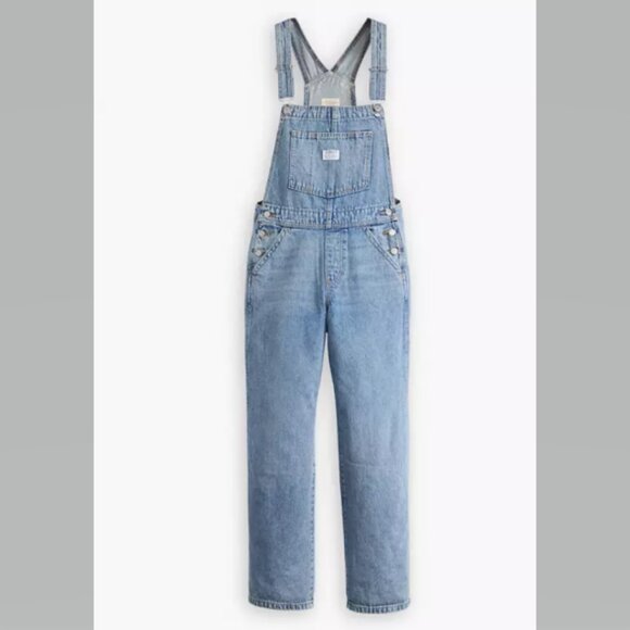 Levi's Premium Full Length Baggy Overalls in Lasting Imprint S and L NWT - Picture 6 of 13